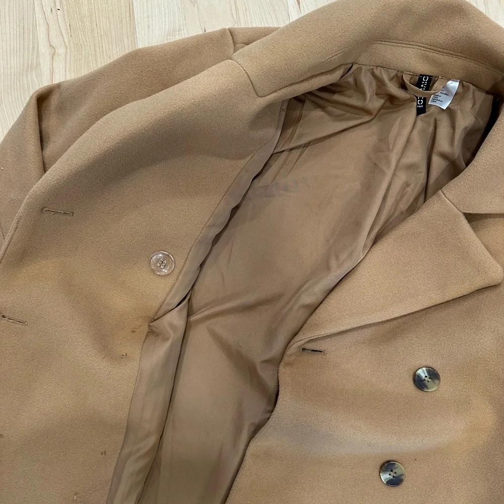 H&M Double Breasted Felt Coat - size small